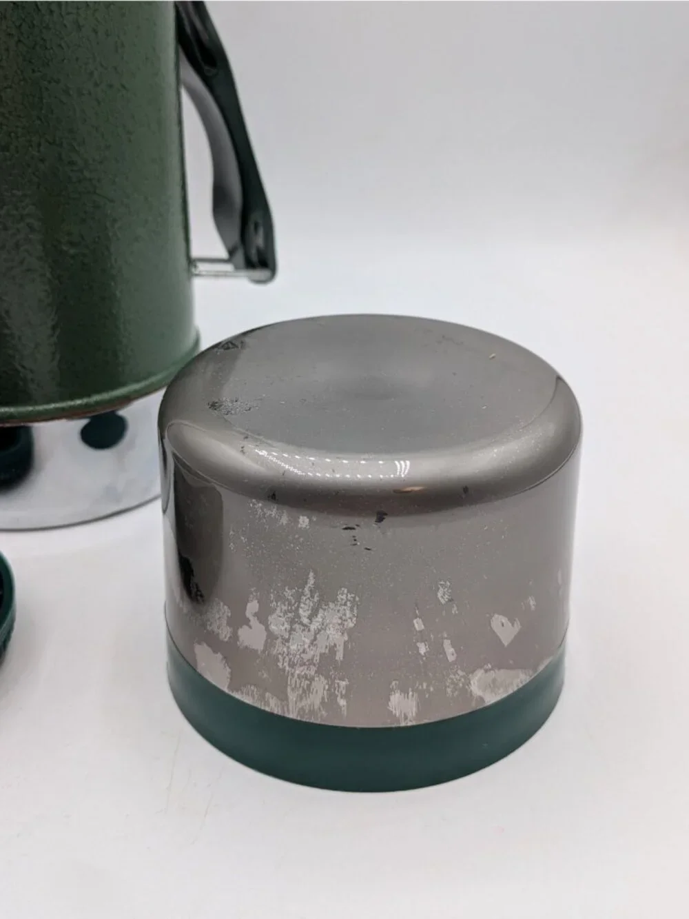 Stanley Classic 24 Ounce Wide Mouth Thermos Metal Bottle Green Vintage